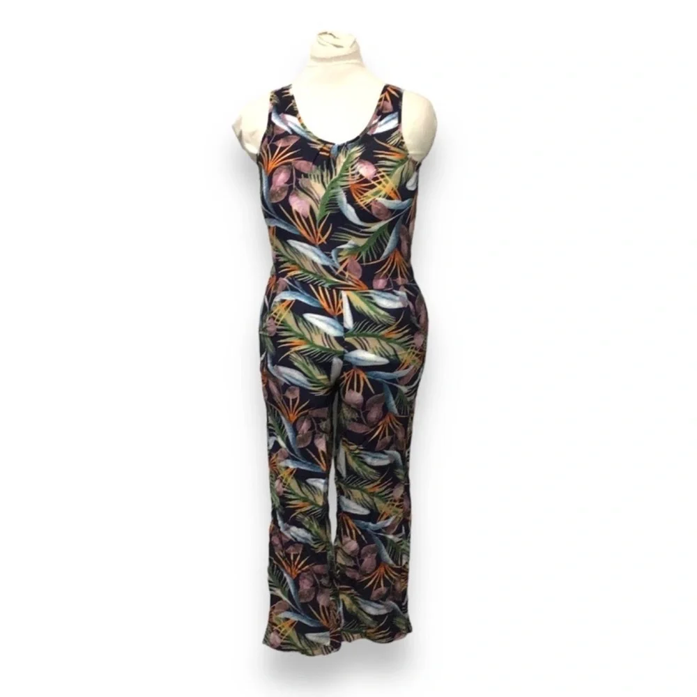 Rainforest Cafe Women’s Tropical Souvenir Sleeveless Jumpsuit VTG 90s Y2K L